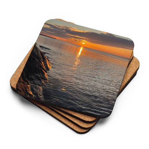 Superior Sunset Cork-back coaster